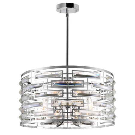 Cwi Lighting Petia 6 Light Drum Shade Chandelier With Chrome Finish 9975P20-6-601